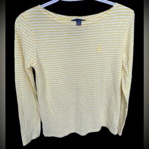 Ralph Lauren Yellow Striped long Sleeve Size Small